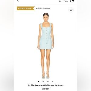 Bardot Light Blue Button-Front Mini Dress